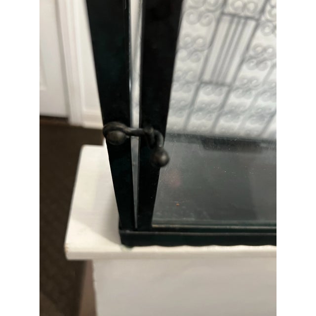 Vintage Pagoda Style Black Tole Display Diorama Lanterns a Pair For Sale - Image 10 of 11