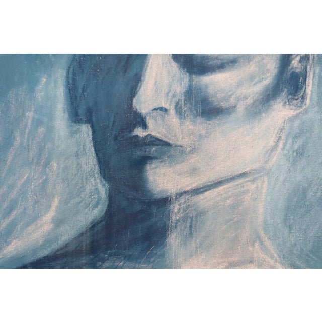 Contemporary ‘Blue’ - Oil Pastel Painting by Zamarys Rivera For Sale - Image 3 of 3