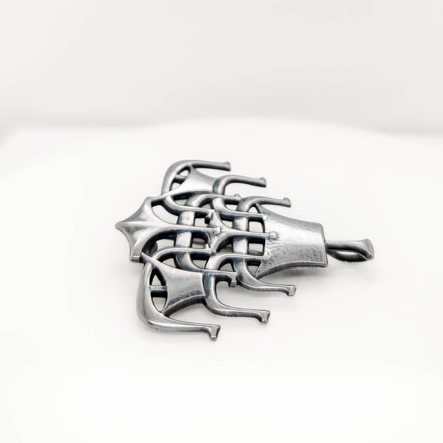 Bjørn S. Østern David Andersen Modernist Sterling Silver Longship Brooch/Pendant For Sale - Image 13 of 15