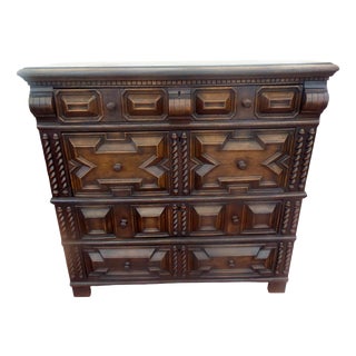 17th Century William and Mary English Country Oak Chest of Drawers, 1680 For Sale