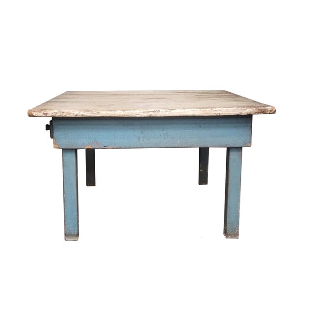 Antique Swedish Gustavian Style Rustic Organic Pine Wood Coffee Table French For Sale - Image 4 of 4