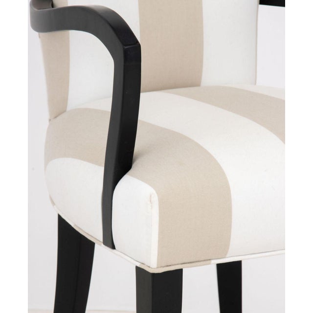Late 20th Century Modern Black Lacquered Armchairs, Pair For Sale - Image 5 of 7