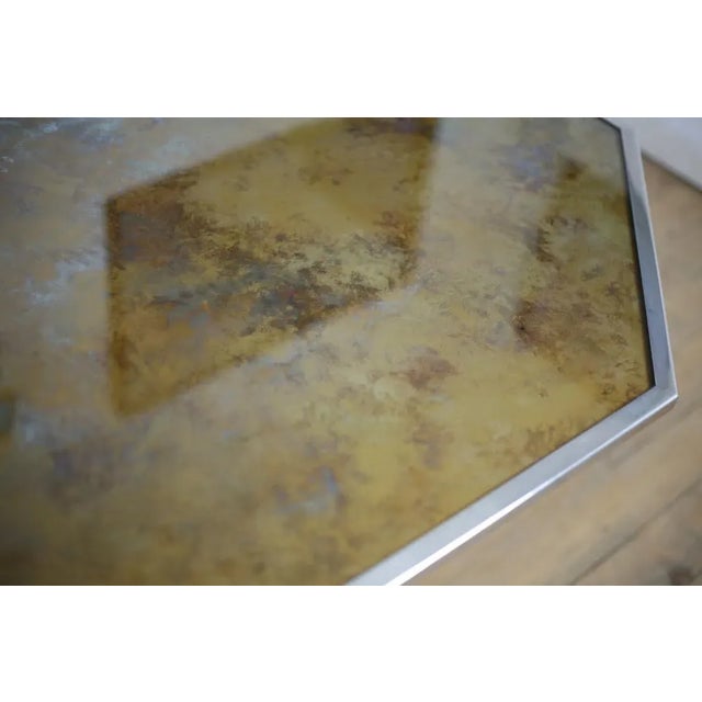 French Chrome Steel and Glass Dining Table, 1970s For Sale - Image 9 of 18