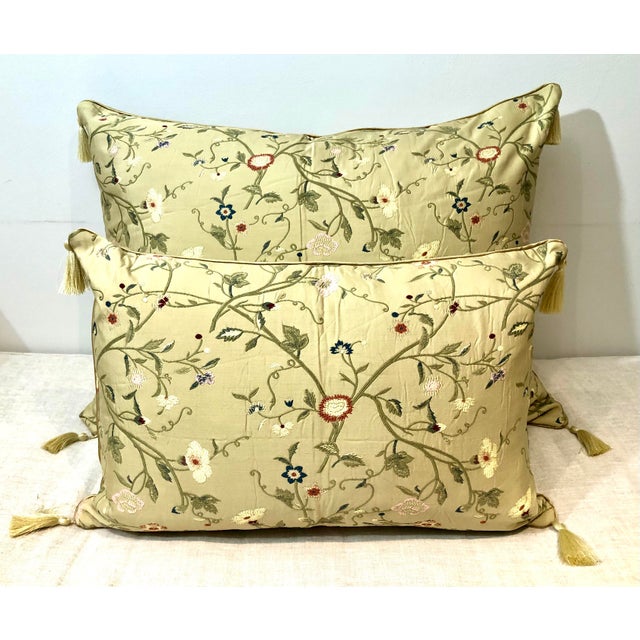 One of a kind embroidered floral design represents nature in all it's splendor. Change up your sofa or bedroom with these...