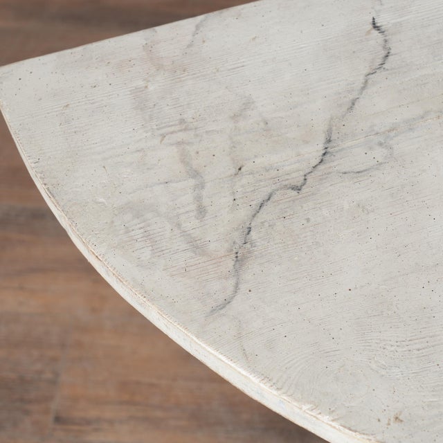 Wood 19th Century Swedish Demilune Console Side Table With Harp Base For Sale - Image 7 of 14