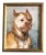 Original Vintage Pit Bull Terrier Watercolor Painting Signed For Sale