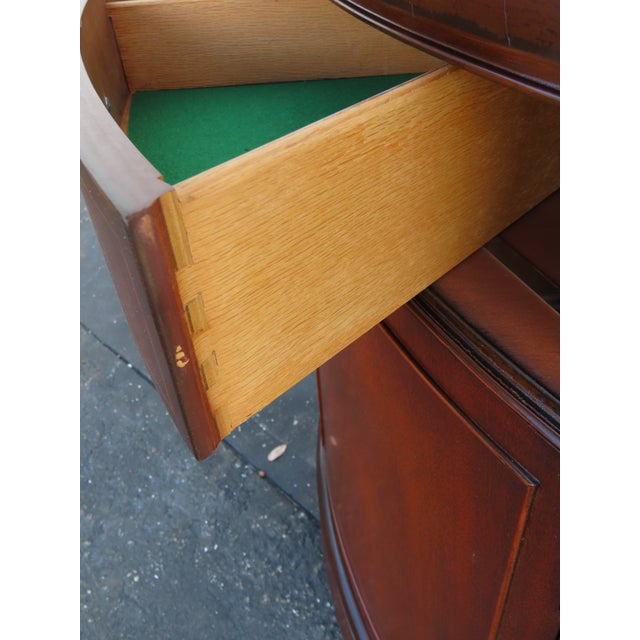 1940s Bassett Mahogany Inlay Corner China Display Cabinet Cupboard 6913 For Sale - Image 5 of 18