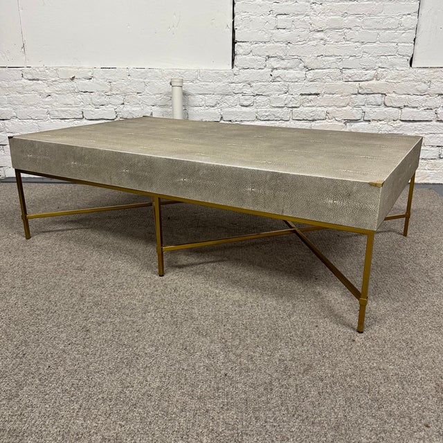 Williams-Sonoma Faux Shagreen Coffee Table For Sale - Image 11 of 11