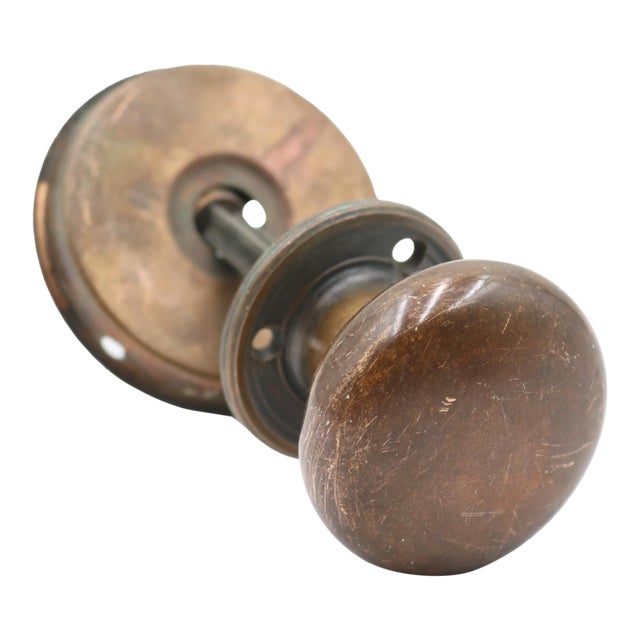 Vintage Dark Bronze Door Knob Flush Mount Handle For Sale