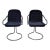 Navy Chenille Scoop Arm Chairs With Chrome Frames - Pair For Sale