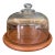 Vintage Mid-Century Modern Glass and Teak Cheese Dome by Goodwood Thailand For Sale