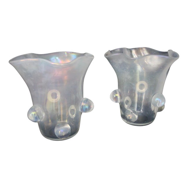 Large Vases in Iridescent Murano Glass from Gino Cenedese, 2000s, Set of 2 For Sale