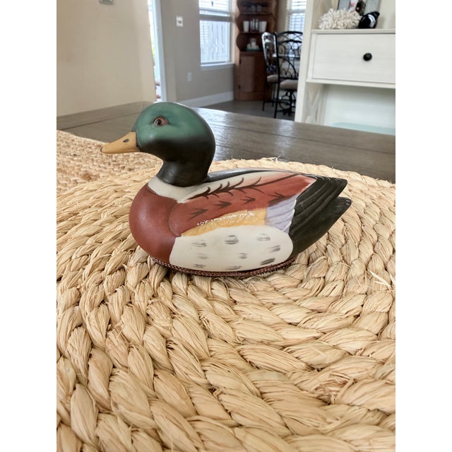 Vintage Ceramic Mallard Duck Lint Brush Figurine by Jasco For Sale - Image 10 of 12