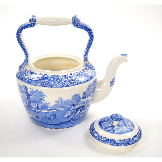 Mid 20th Century Oversized Italian Blue and White Porcelain Tea or Coffee Pot For Sale - Image 5 of 14