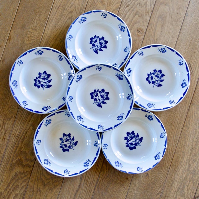 French Madelon Plates from Badonviller, 1920s, Set of 6 For Sale - Image 6 of 6
