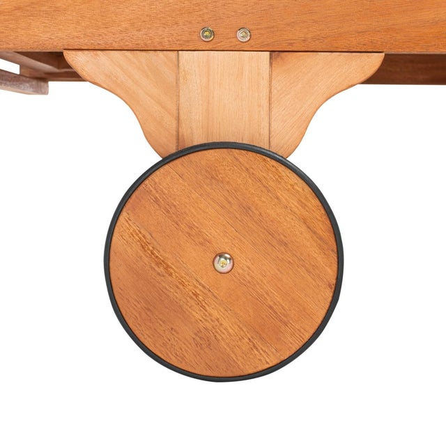 Newport Chaise Lounge Chair with Side Table, Natural/Aqua Cushion For Sale - Image 10 of 13