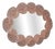 Mid-Century Italian Oval Pink Murano Glass and Brass Wall Mirror, 2000s For Sale