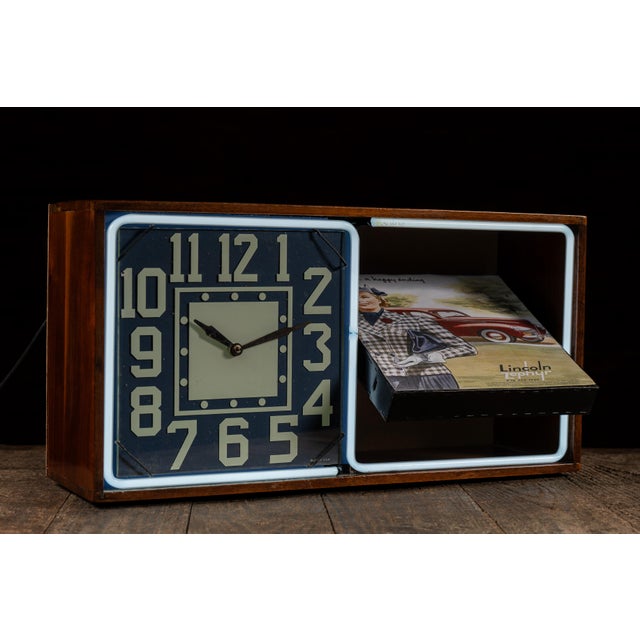 Vintage Neon Revolving Advertising Clock by Electric Ad Clock For Sale In Chicago - Image 6 of 13