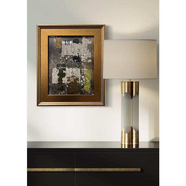 This original mixed-media abstract painting by J. Kent Martin is inspired by aerial views of farmland and the ordered...