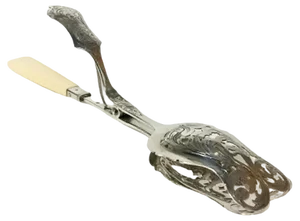 Dutch Silver Pastry Tong, Amsterdam, 1845