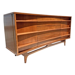 Vintage Mid Century Modern Concave Dresser or Credenza For Sale