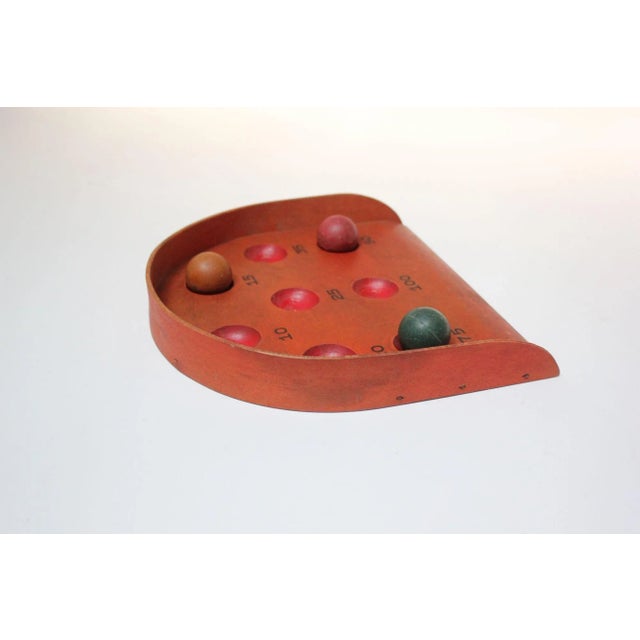 Folk Art Vintage Folk Art/Primitive Skee Ball Game With Three Balls For Sale - Image 3 of 12