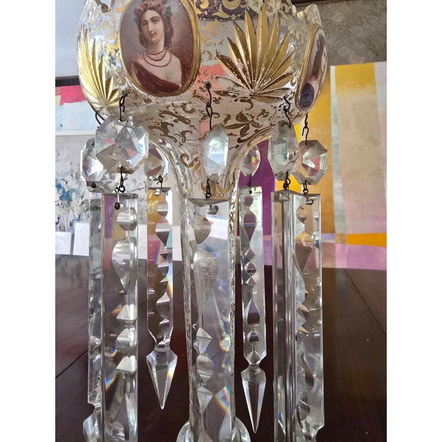 Glass Antique Moser Bohemian Glass Overlay 24k Luster For Sale - Image 7 of 10