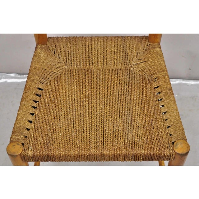 Mid-Century Modern Vintage Gefa Gemla Mid Century Danish Modern Ladderback Rush Seat Side Chair For Sale - Image 3 of 11