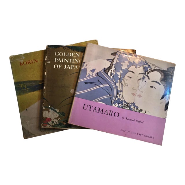 Utamaro Korin & Golden Screen Painting Books - Set of 3 For Sale