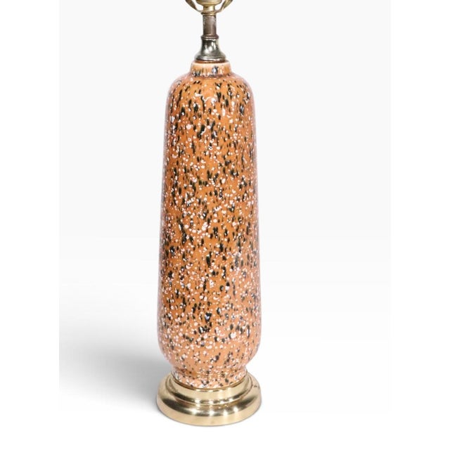 1950s Mid Century Modern Ceramic Confetti Glaze Ceramic Table Lamp For Sale - Image 4 of 11