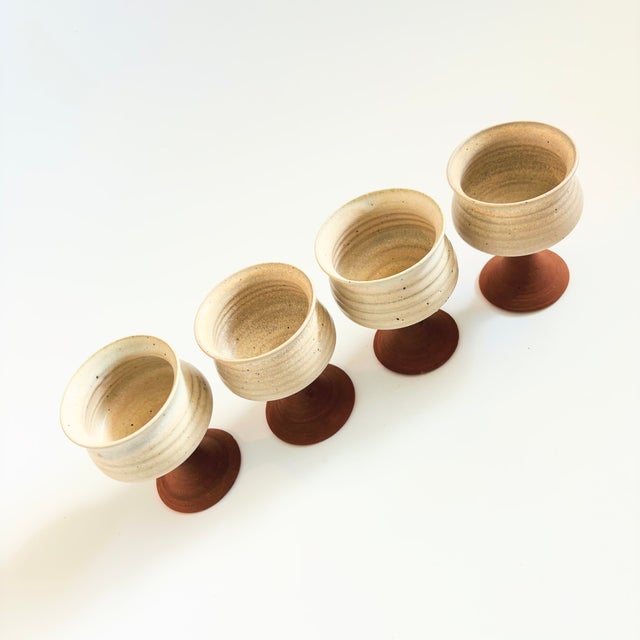 Studio Pottery Goblets - Set of 4 For Sale - Image 11 of 13