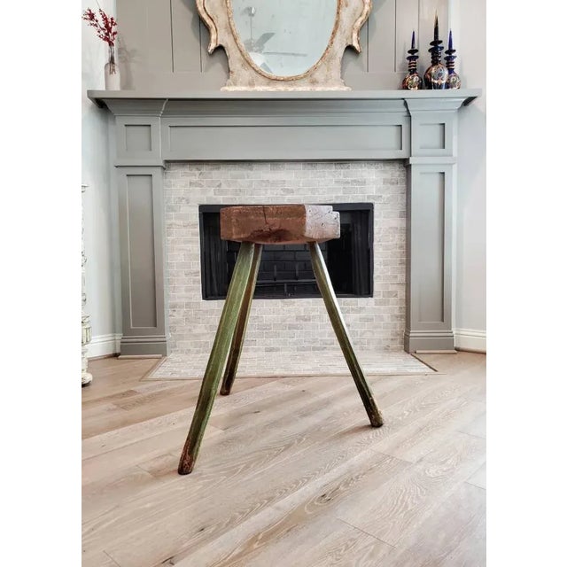 Wood Primitive 19th Century Rustic European Farmhouse Pig Bench Work Table - Organic Minimalist Console For Sale - Image 7 of 11