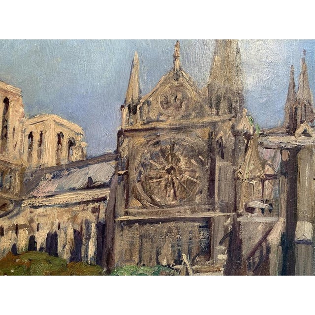 Lucien Jonas, The Garden of Notre Dame, 1928, Oil on Canvas For Sale - Image 4 of 7