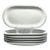 Contemporary Crate & Barrel Porcelain White Oval Oblong Appetizer Plates - Set of 6 For Sale