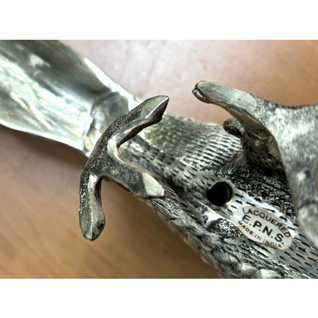 Hollywood Regency Giant Silverplate Pheasant Sculptures - Pair For Sale - Image 3 of 8