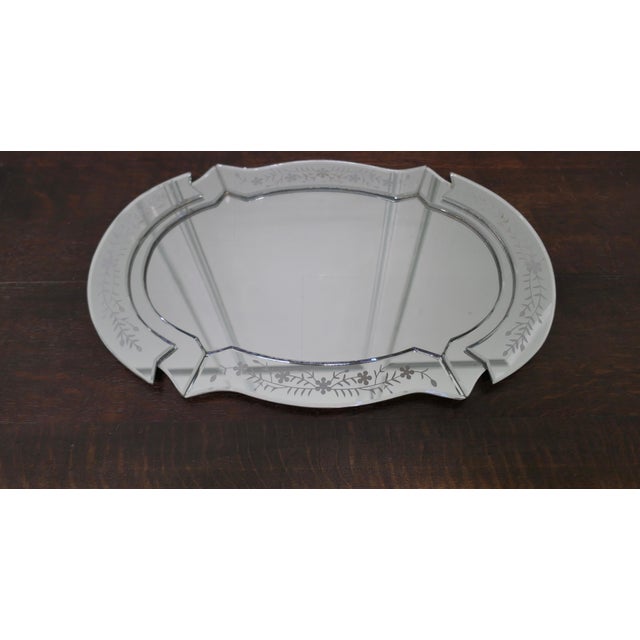 Venetian Art Deco Cut Glass Mirror Wine Tray, 1930s For Sale - Image 4 of 8