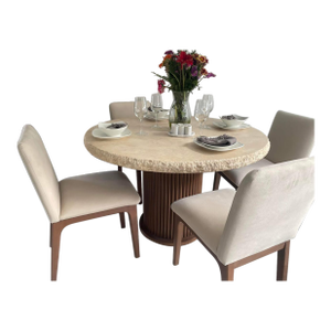 Round Live Edge Travertine Top