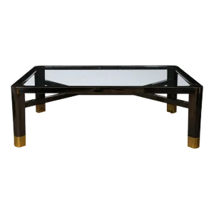 Mid-Century Art Moderne Polished Brass & Gunmetal Coffee Table by Lorin Marsh