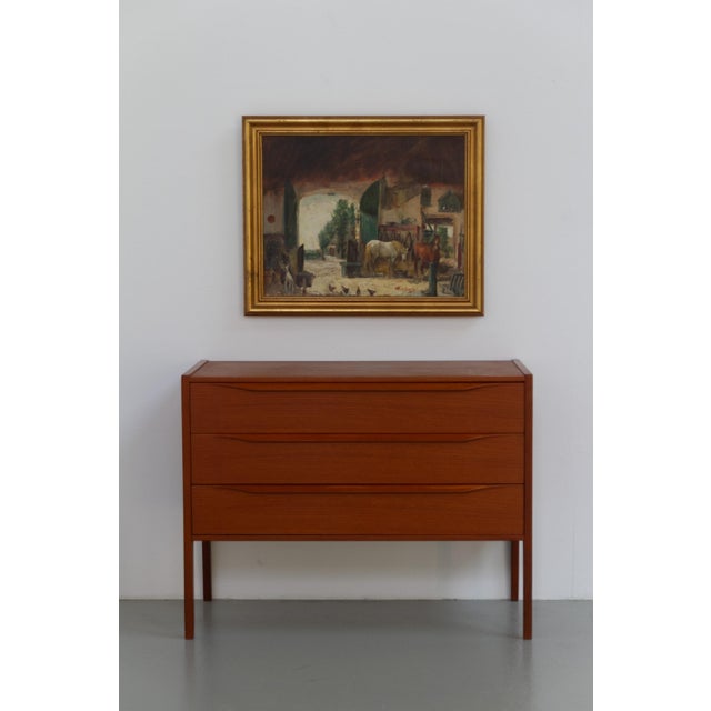Th. De Leeuw, Stable with Horses, 1920s, Oil Painting on Canvas, Framed For Sale - Image 3 of 18