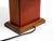 Brown Table Lamp in Wood and Leather with Paper Straw Lampshade, Italian, 1960s For Sale - Image 8 of 18