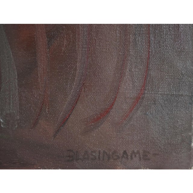 Textile Mid 20th Century "Stairway to Destiny" Oil Painting by Marguerite Louis Blasingame For Sale - Image 7 of 8