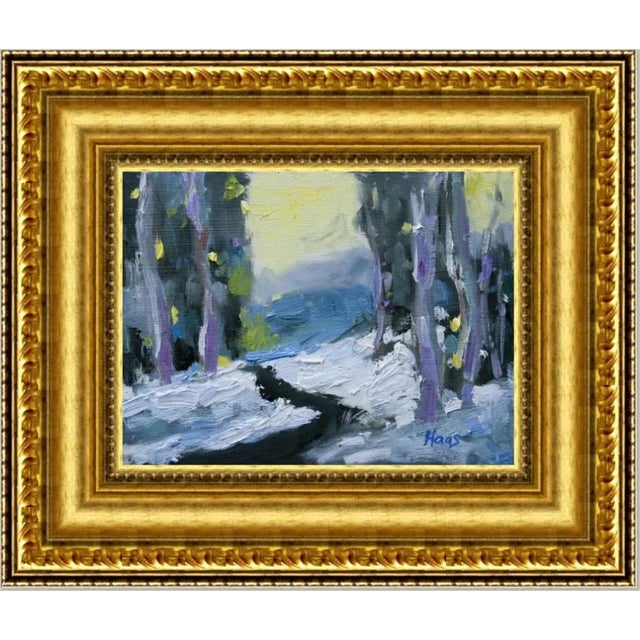 Last Light, Contemporary Winter Landscape Oil Painting by L Haas For Sale - Image 10 of 11