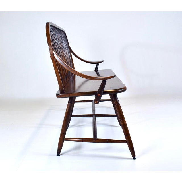 Vintage Hale of Vermont Windsor Spindle Back Prosper's Bench or Settee For Sale - Image 4 of 13