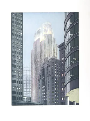 Richard Haas, Minneapolis Dusk, Etching