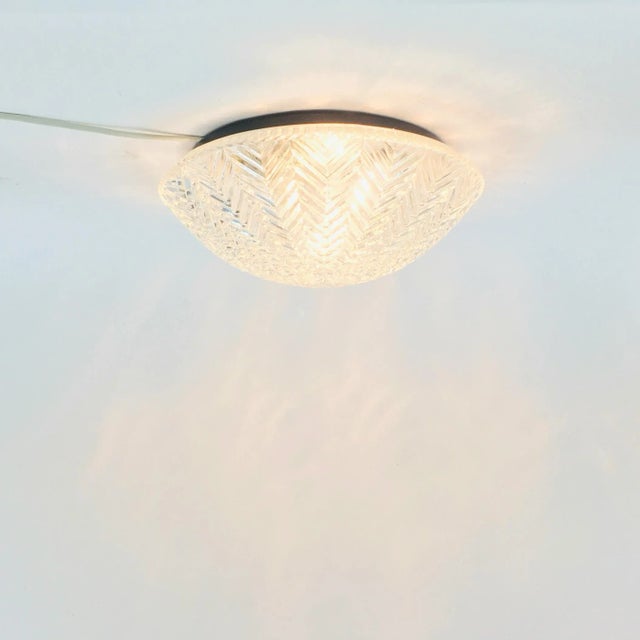 Mid-Century Modern Geometric Glass Flush Mount from Limburg, Germany, 1970s For Sale - Image 6 of 11
