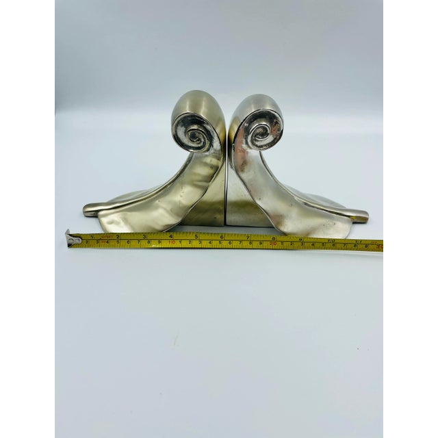 Vintage Classic Silver Plate Scrolled Motif Bookends- a Pair For Sale - Image 12 of 13