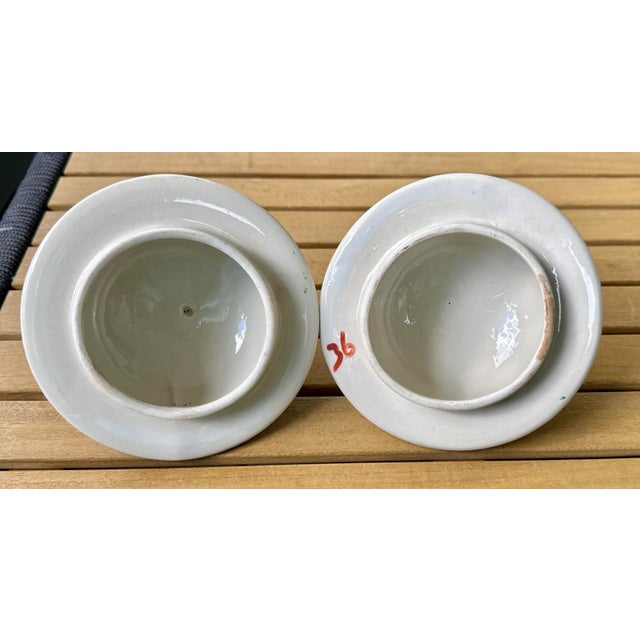 Mid 20th Century Vintage Hand Painted Tobacco Leaf Ginger Jars - A Pair, 16" Tall For Sale - Image 5 of 14