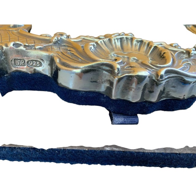 For your consideration is an impressive silver photo frame, mark JR .925. It measures 11 3/4" high by approximately 7 7/8"...