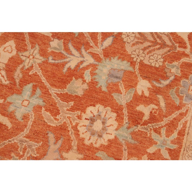 Shabby Chic Ziegler Rust Beige Hand-Knotted Wool Rug - 6'1'' X 9'3'' For Sale - Image 4 of 8