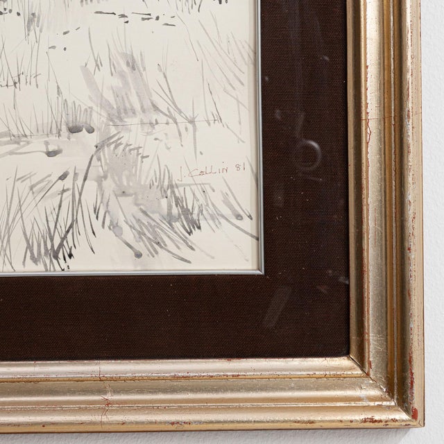 1980s France Brown Wood Drawing For Sale - Image 15 of 15